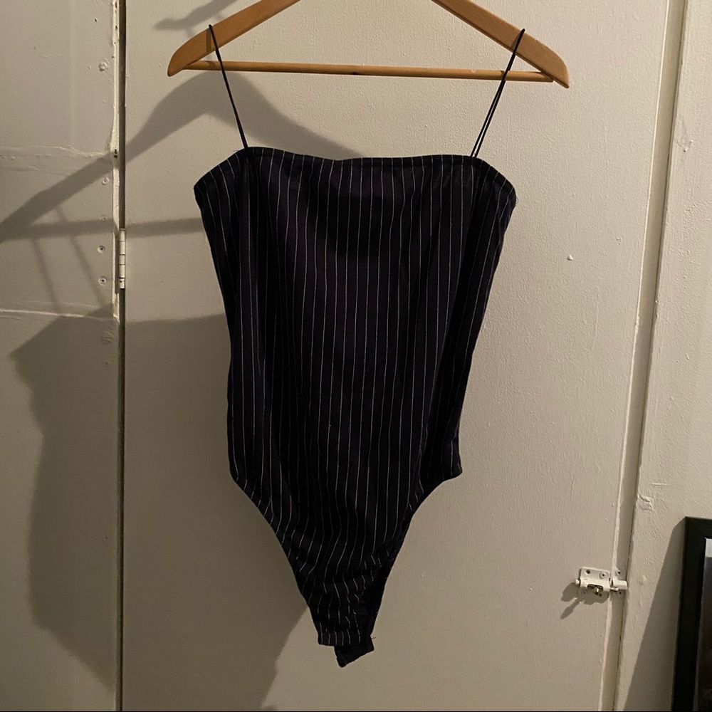 PLT Navy Stripped Bodysuit